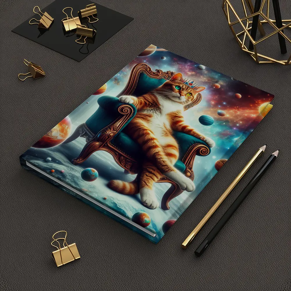 Royal Cat King Throne Space Planets – Notebooks
