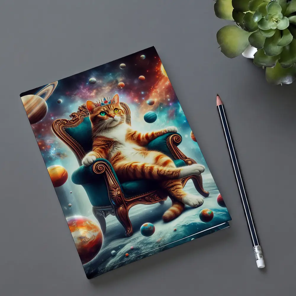 Royal Cat King Throne Space Planets – Notebooks