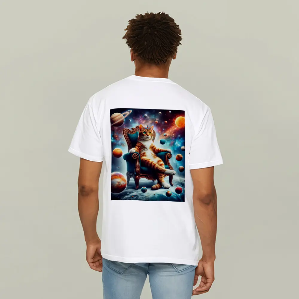 Royal Cat King Throne Space Planets – T-Shirts