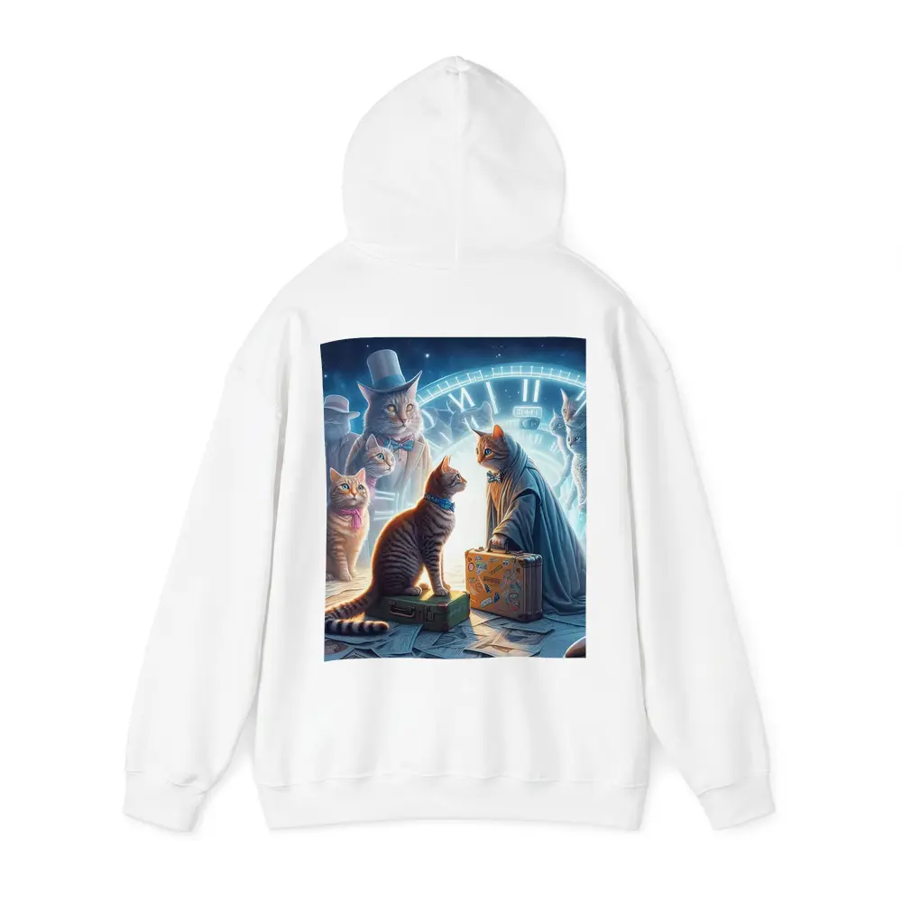 Cats Time Travel Fantasy Surreal Night Scene – Hoodies