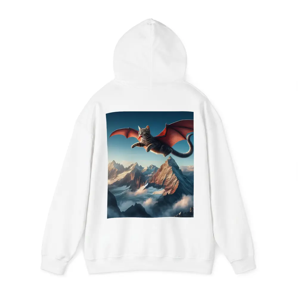 Dragon Wings Cat Flying Over Mountains – Hoodies