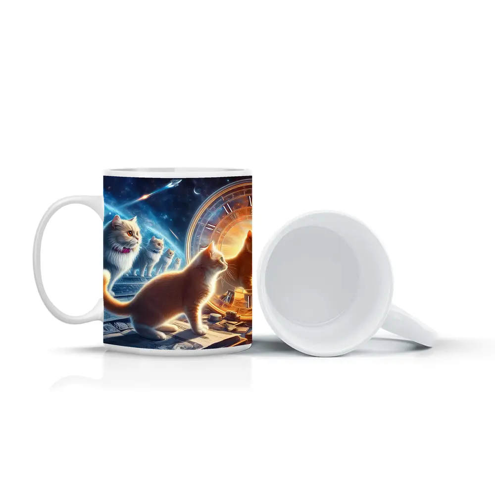 Cats Time Travel Space Money Fantasy Art – Mugs