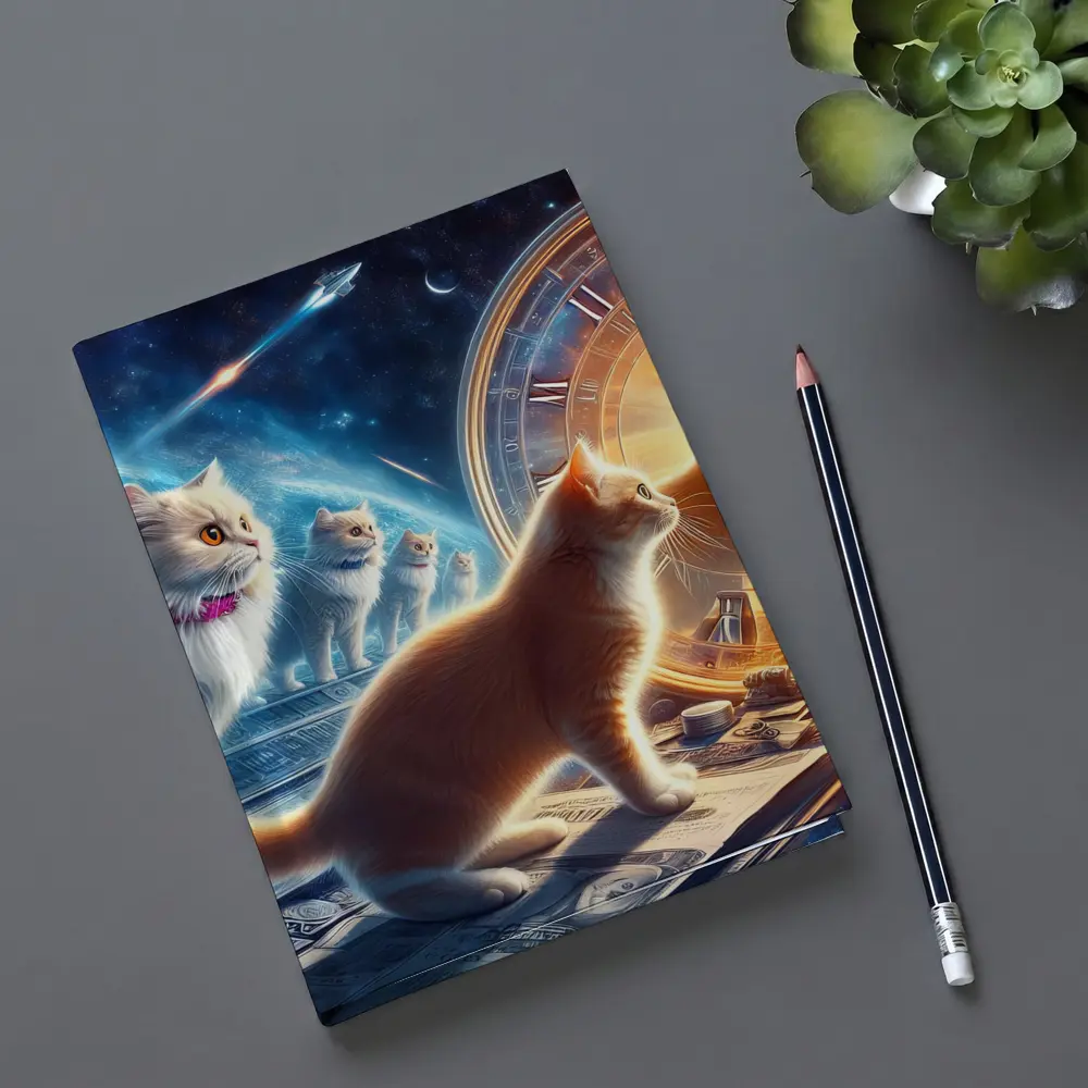 Cats Time Travel Space Money Fantasy Art – Notebooks