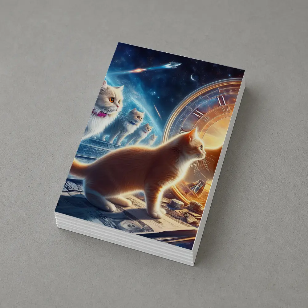 Cats Time Travel Space Money Fantasy Art – Postcards