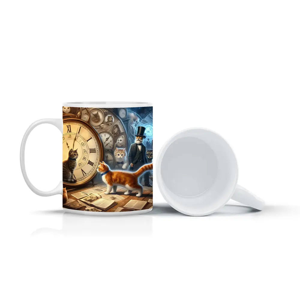 Cats Time Travel Fantasy Steampunk Scene – Mugs
