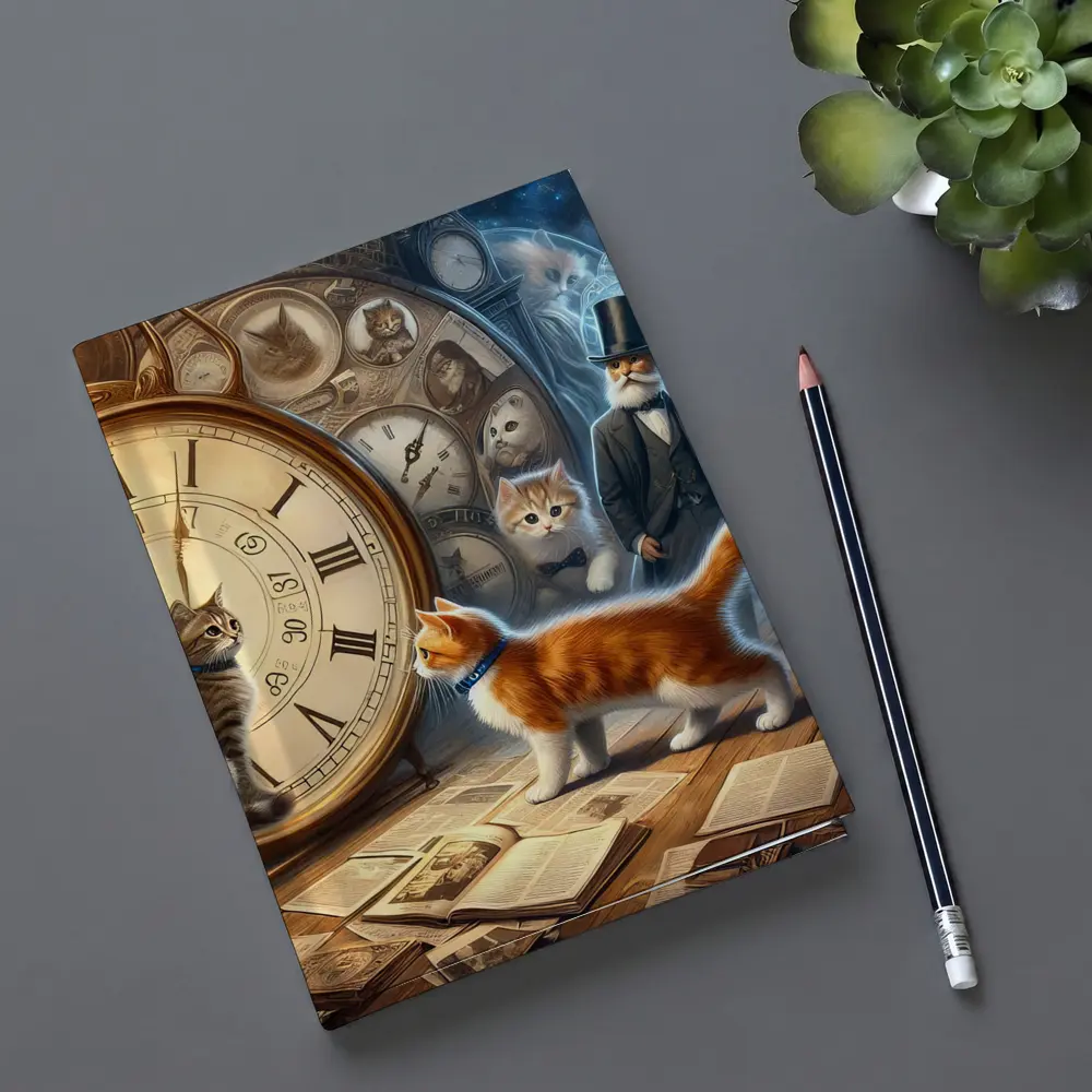 Cats Time Travel Fantasy Steampunk Scene – Notebooks