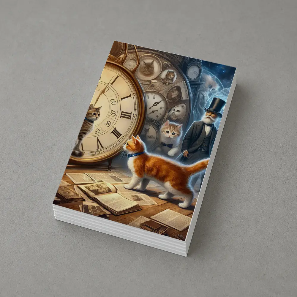 Cats Time Travel Fantasy Steampunk Scene – Postcards