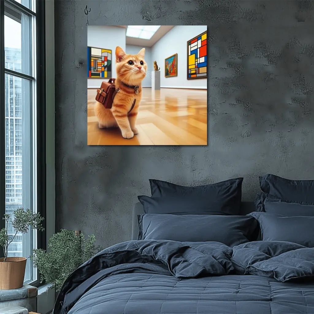 Orange Tabby Cat Art Gallery Museum – Wall Art
