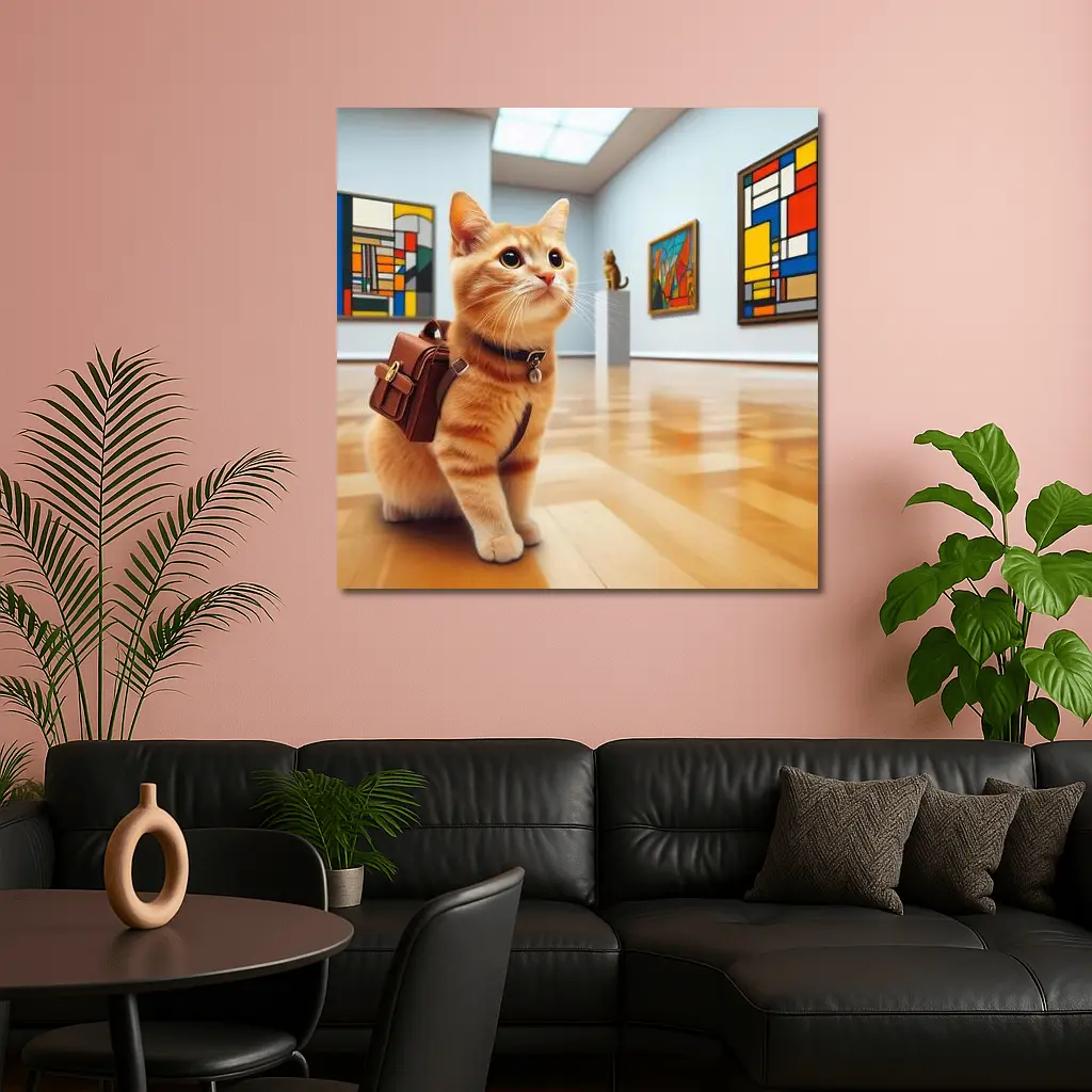 Orange Tabby Cat Art Gallery Museum – Wall Art