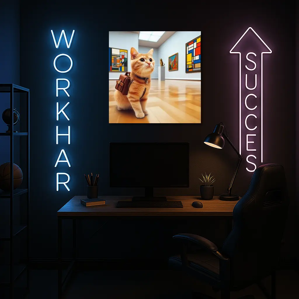 Orange Tabby Cat Art Gallery Museum – Wall Art