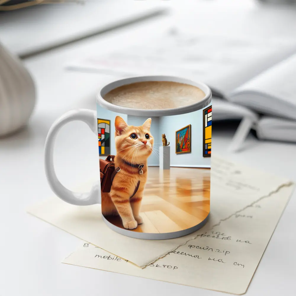 Orange Tabby Cat Art Gallery Museum – Mugs