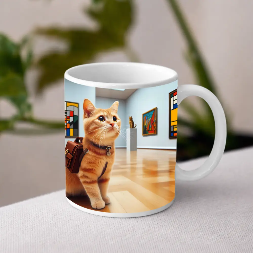 Orange Tabby Cat Art Gallery Museum – Mugs