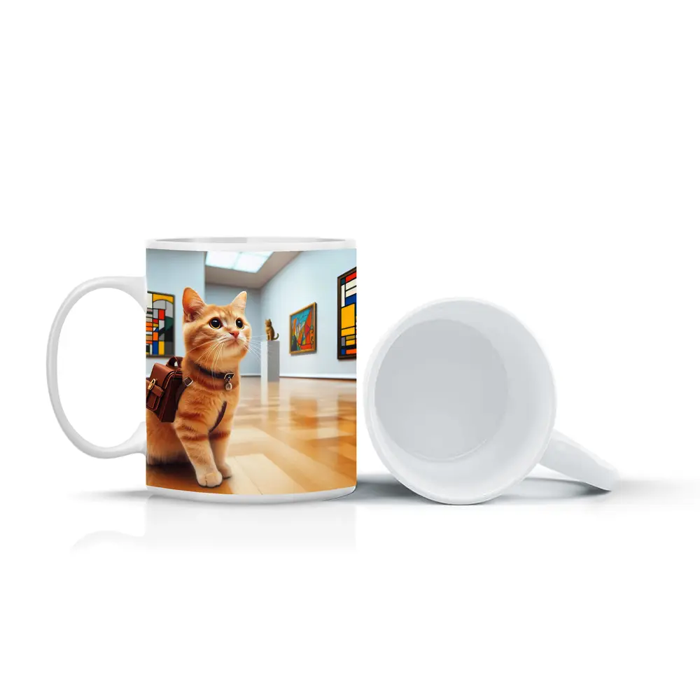 Orange Tabby Cat Art Gallery Museum – Mugs