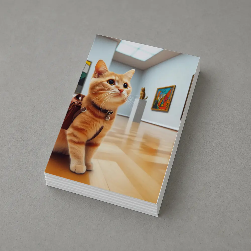 Orange Tabby Cat Art Gallery Museum – Postcards