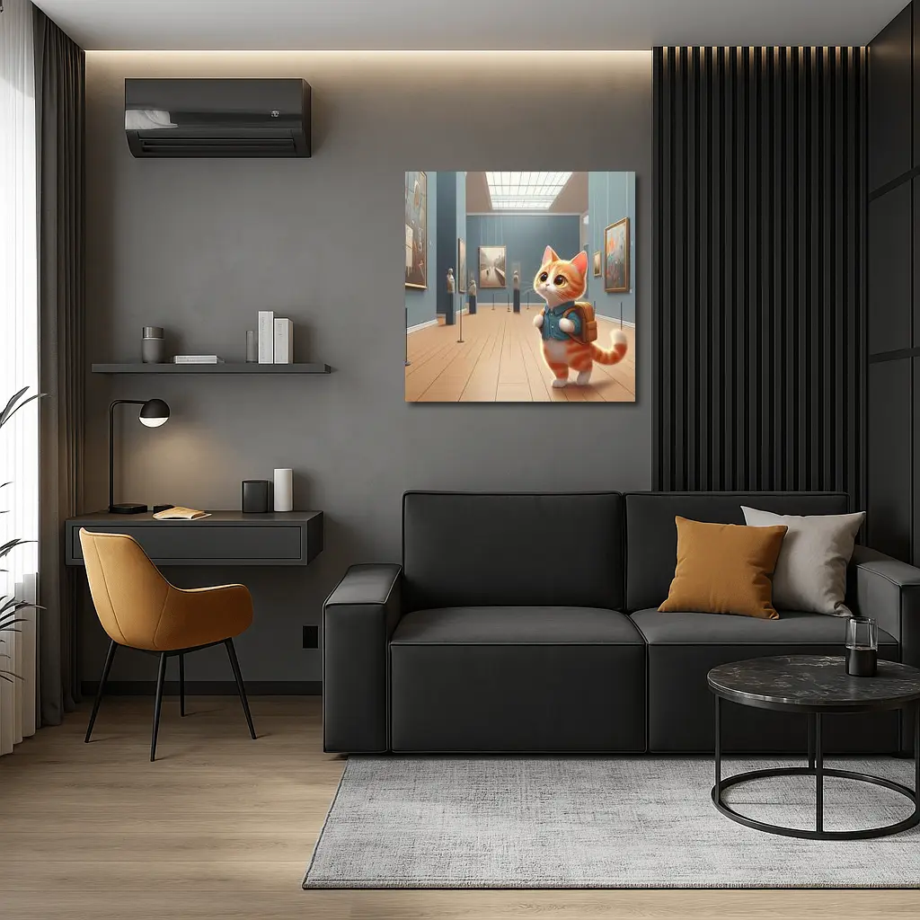 Cute Orange Cat Art Gallery Museum – Wall Art