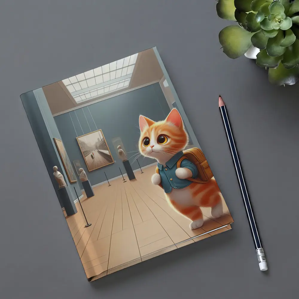 Cute Orange Cat Art Gallery Museum – Notebooks