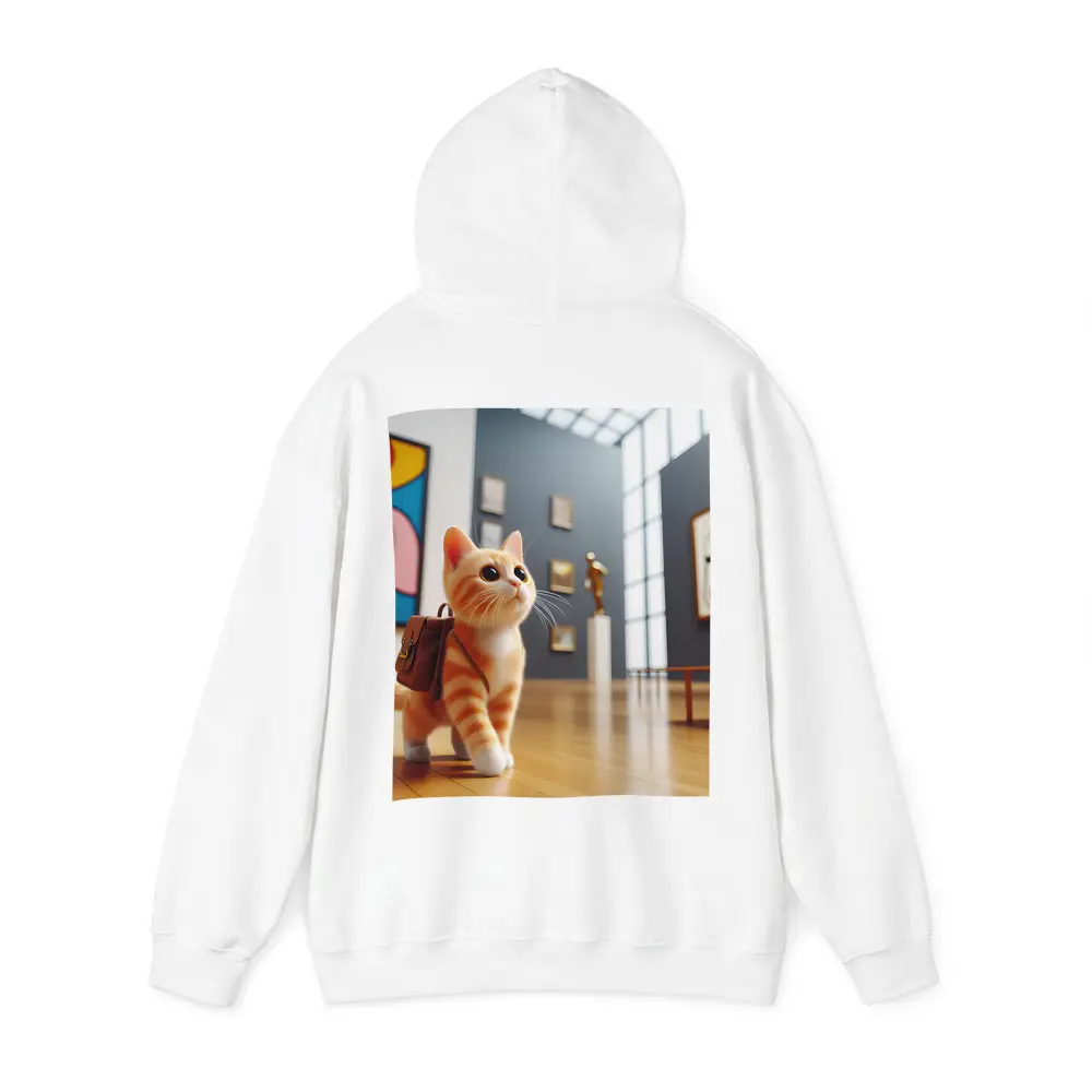 Orange Tabby Cat Exploring Art Museum Gallery – Hoodies