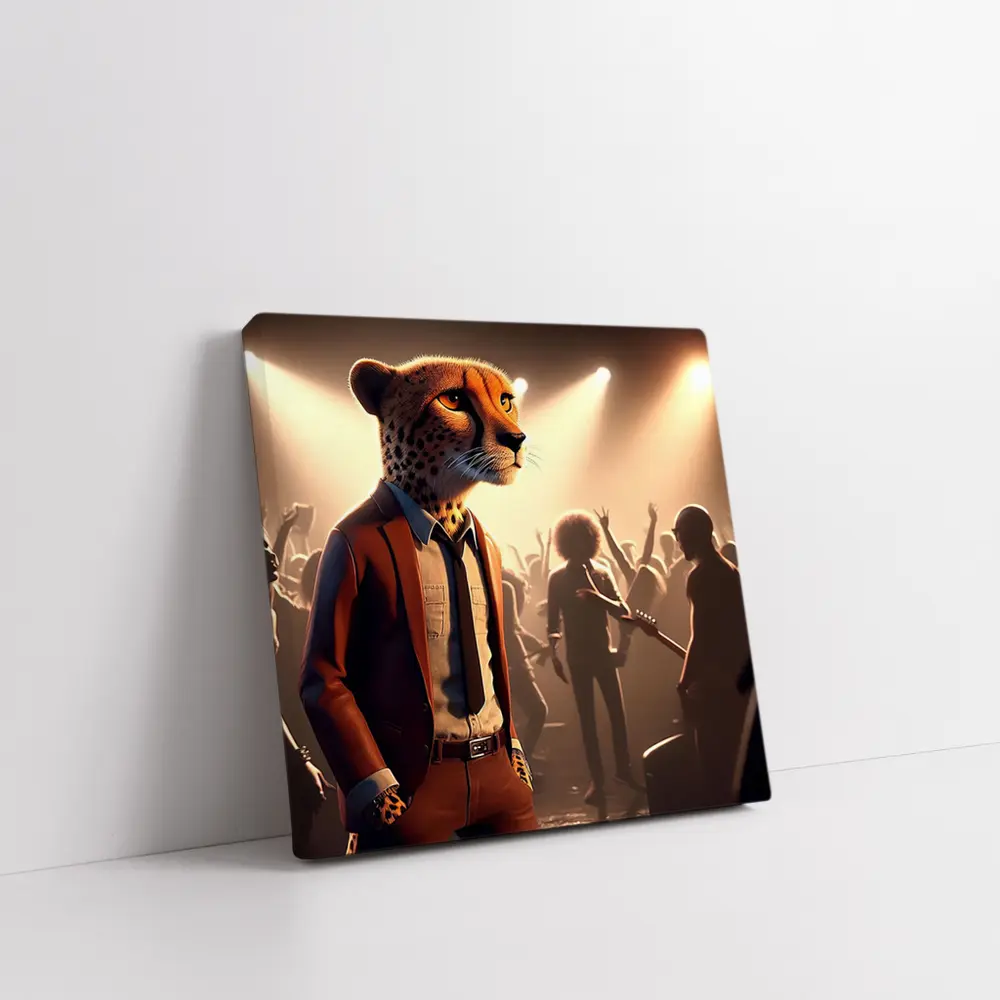 Cheetah Musician At Rock Concert Crowd – Wall Art