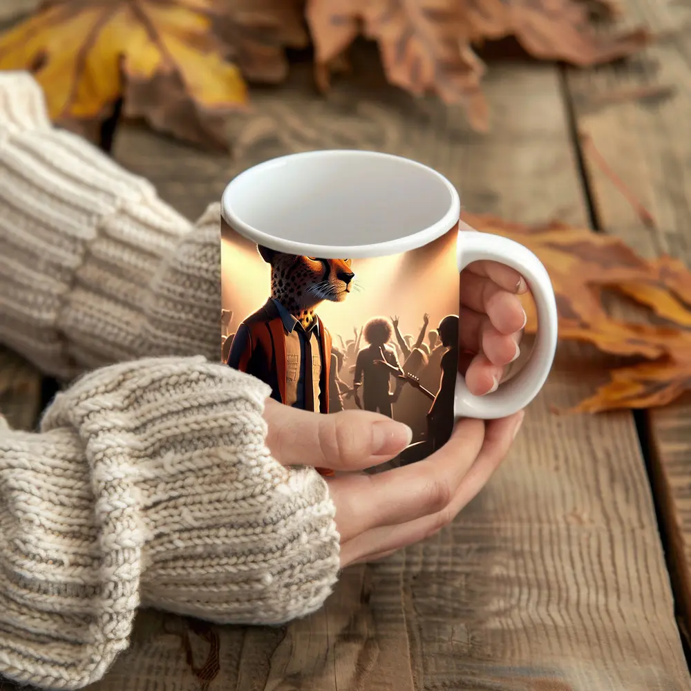 Cheetah Musician At Rock Concert Crowd – Mugs