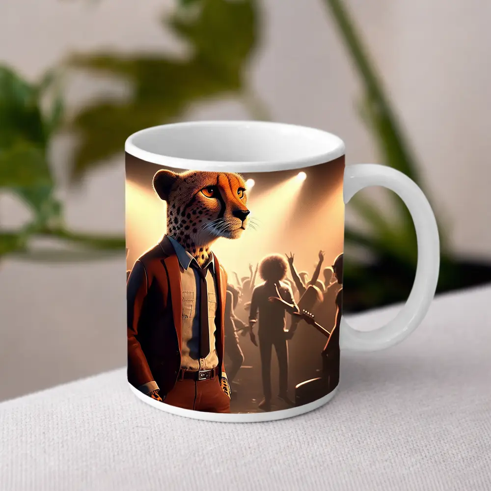 Cheetah Musician At Rock Concert Crowd – Mugs