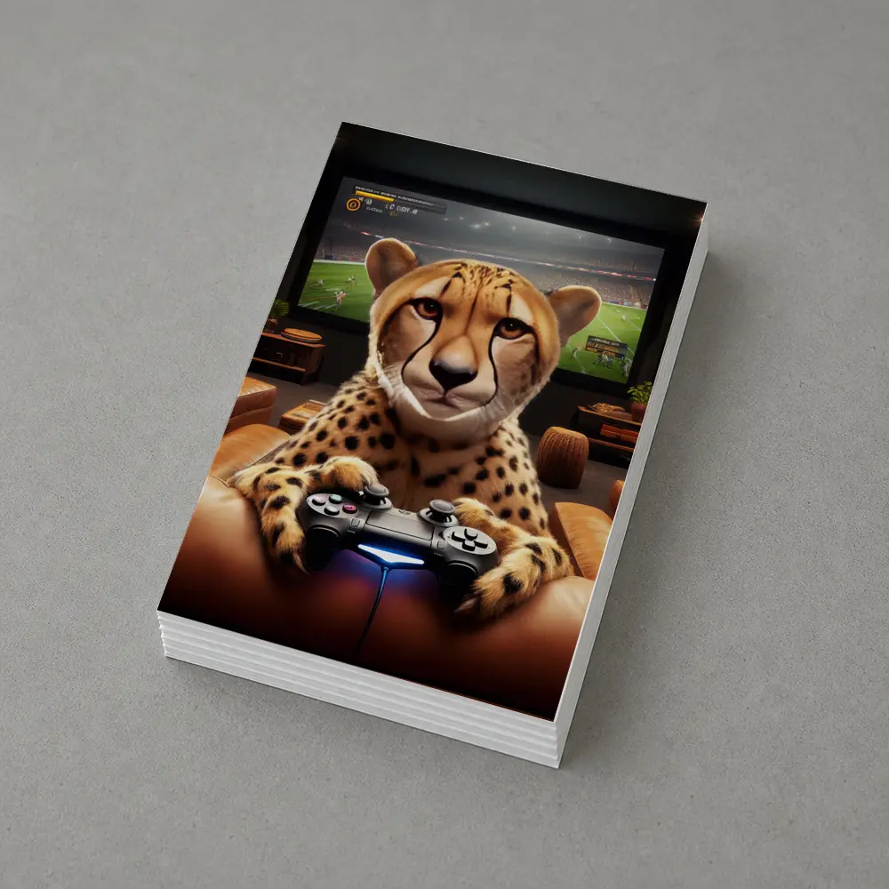 Cheetah Gaming Controller Couch Home Theater – Postcards