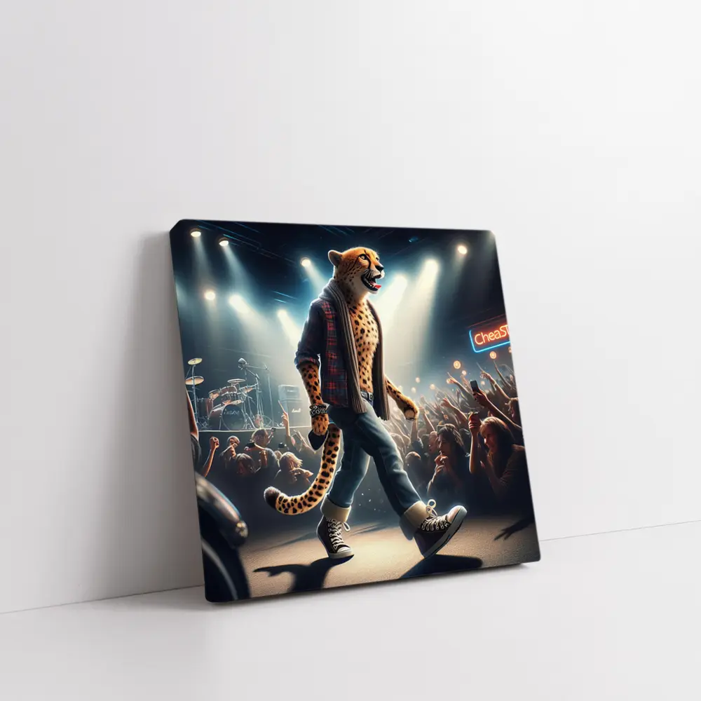 Cheetah Rockstar Performing Live Concert Stage – Wall Art