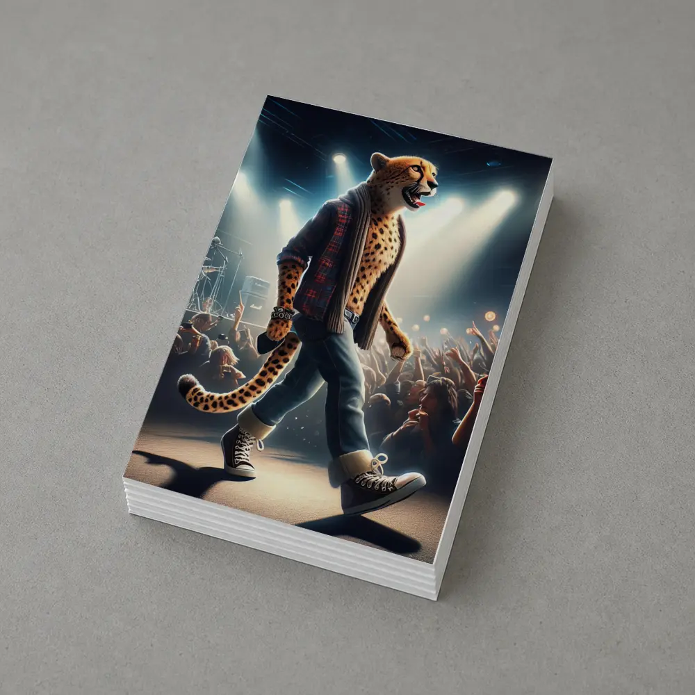 Cheetah Rockstar Performing Live Concert Stage – Postcards