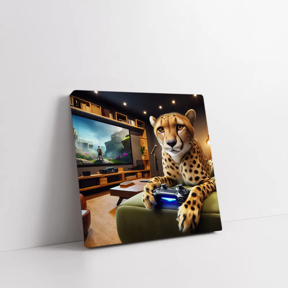 Cheetah Gaming Controller Cozy Living Room – Wall Art
