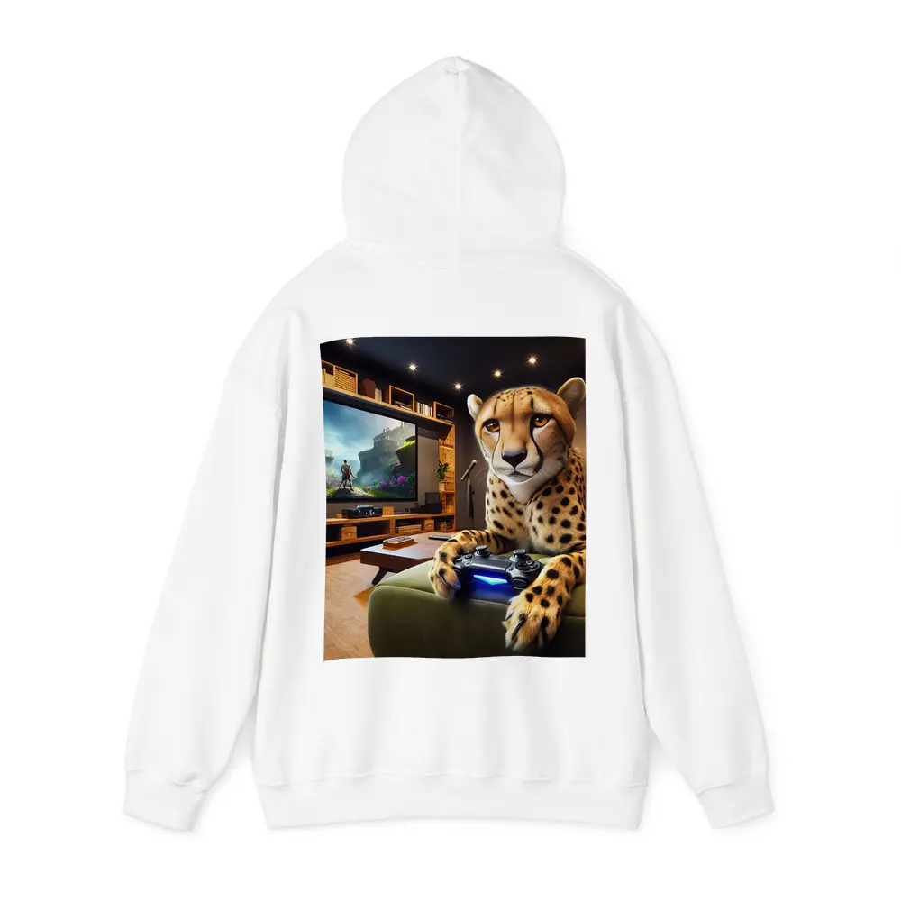 Cheetah Gaming Controller Cozy Living Room – Hoodies