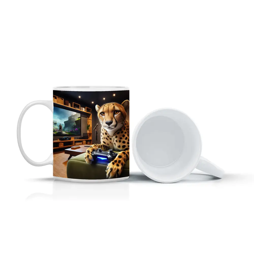 Cheetah Gaming Controller Cozy Living Room – Mugs