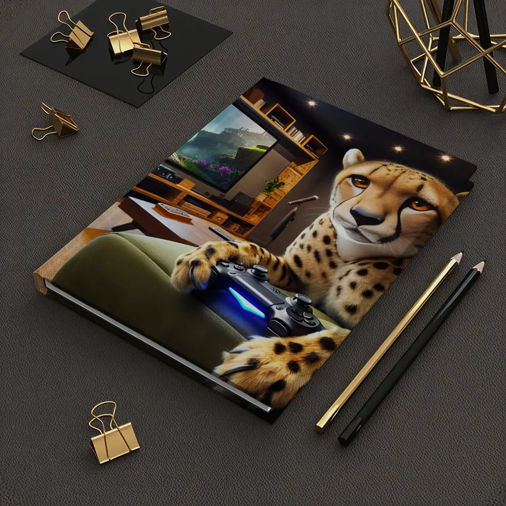 Cheetah Gaming Controller Cozy Living Room – Notebooks