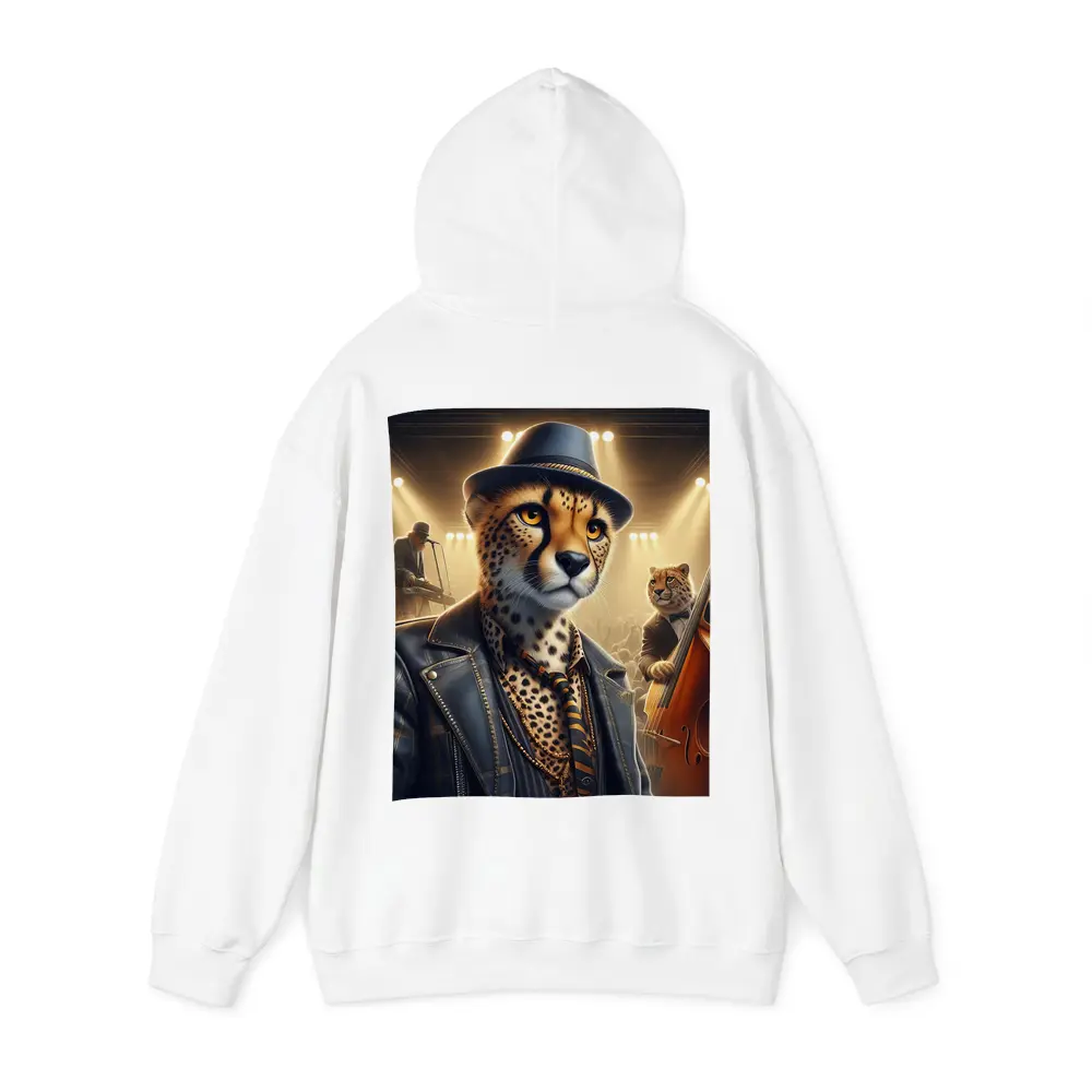 Cheetah Jazz Musician On Concert Stage – Hoodies