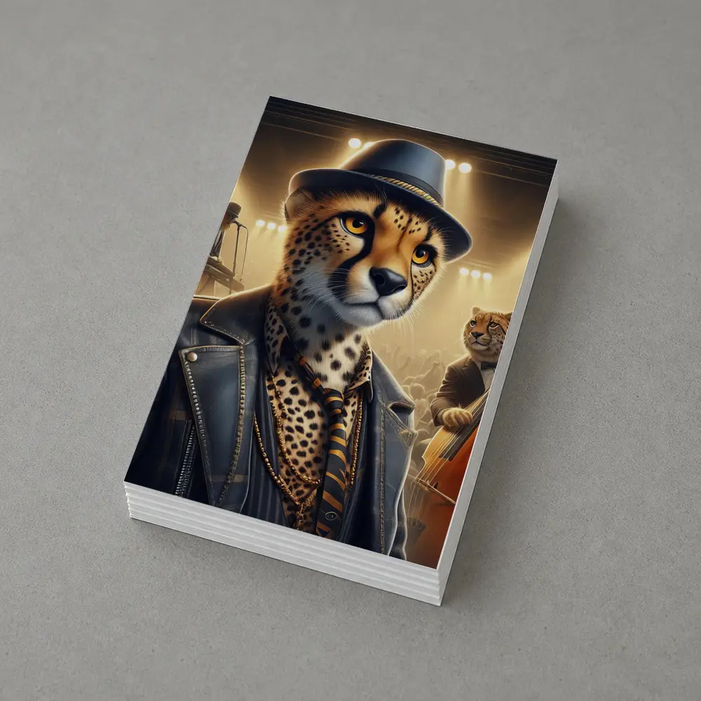 Cheetah Jazz Musician On Concert Stage – Postcards
