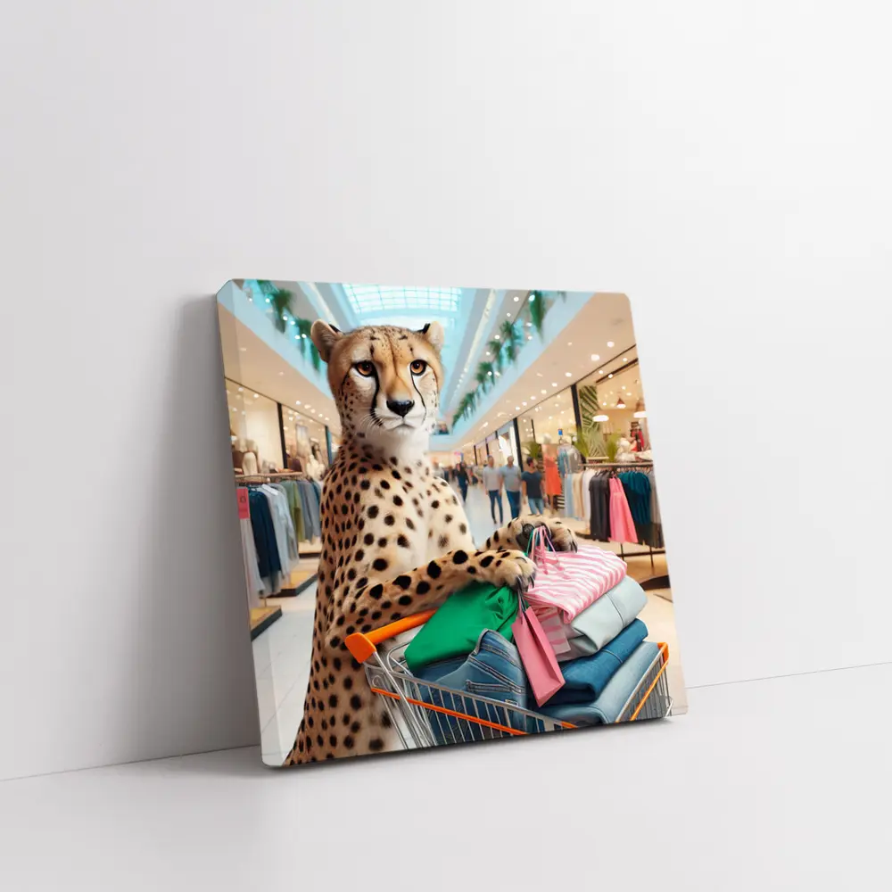 Cheetah Shopping In Busy Fashion Mall – Wall Art
