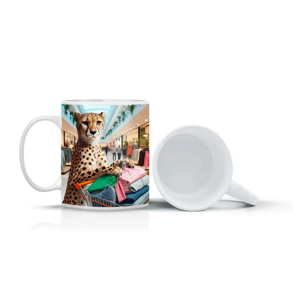 Cheetah Shopping In Busy Fashion Mall – Mugs
