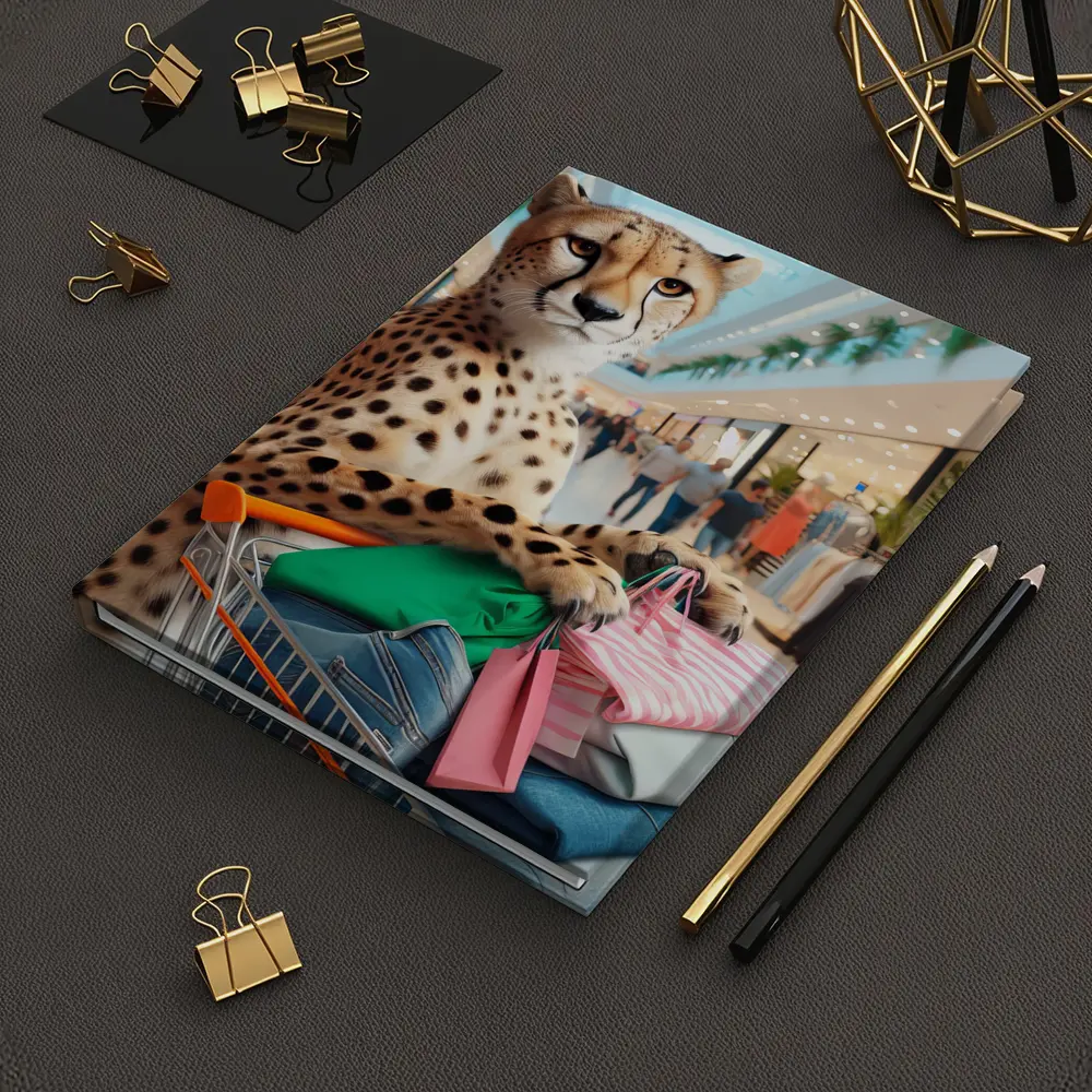 Cheetah Shopping In Busy Fashion Mall – Notebooks