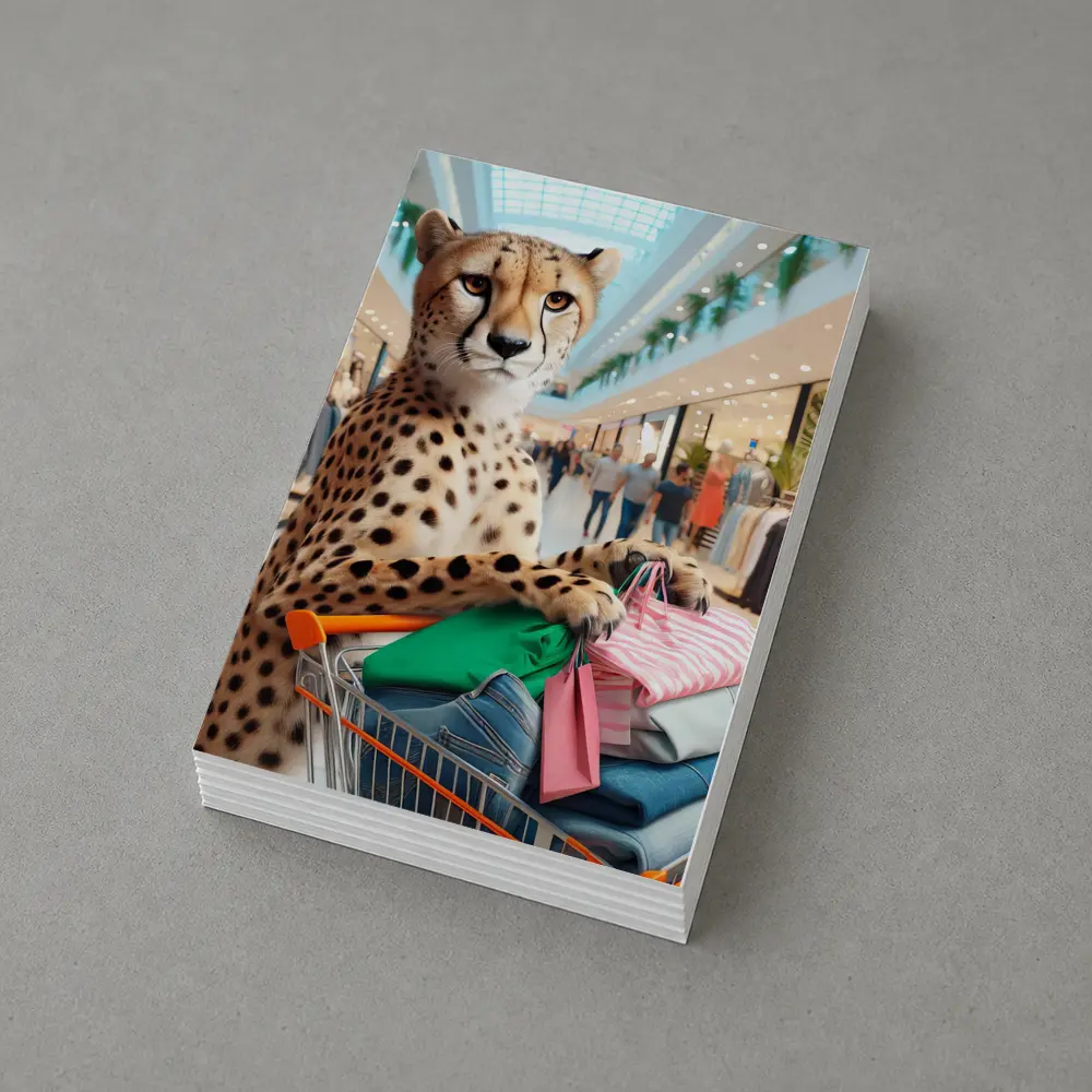 Cheetah Shopping In Busy Fashion Mall – Postcards