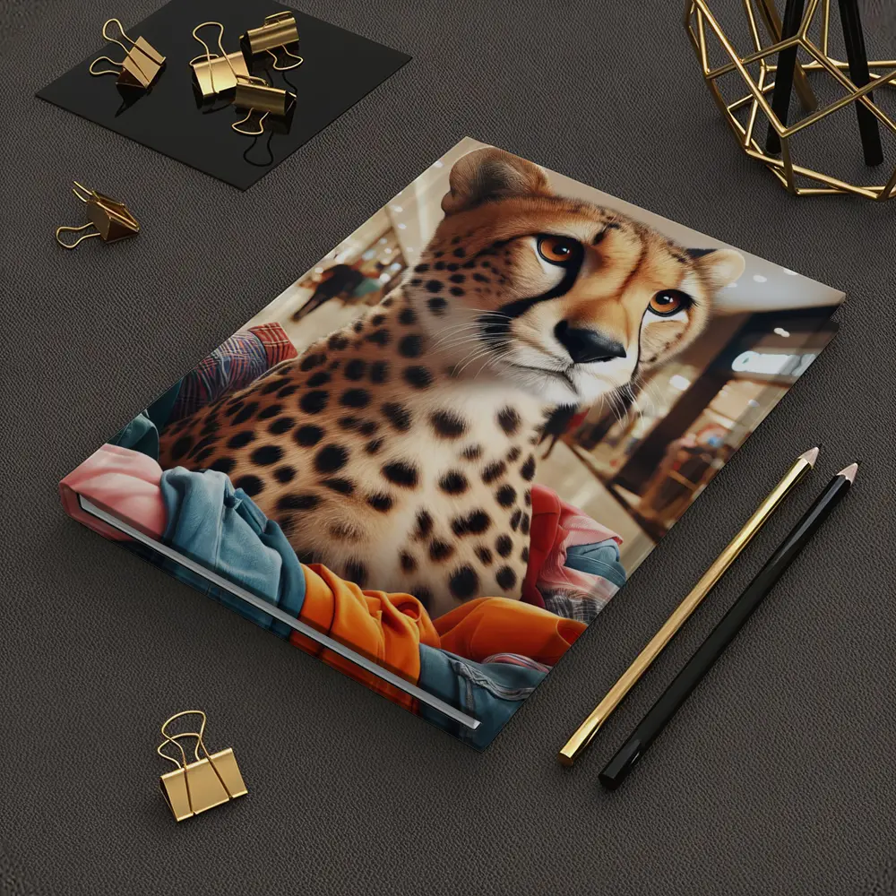 Cheetah Shopping in Busy Fashion Mall – Notebooks