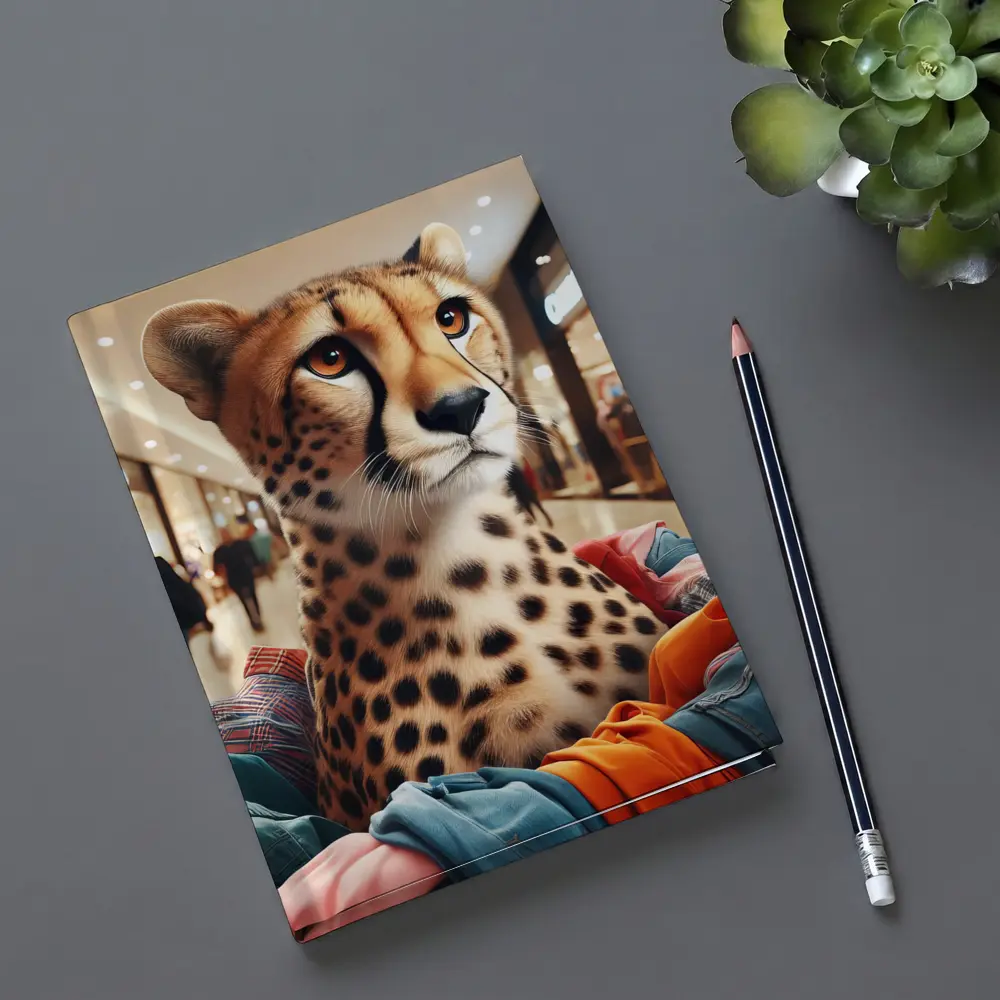 Cheetah Shopping in Busy Fashion Mall – Notebooks