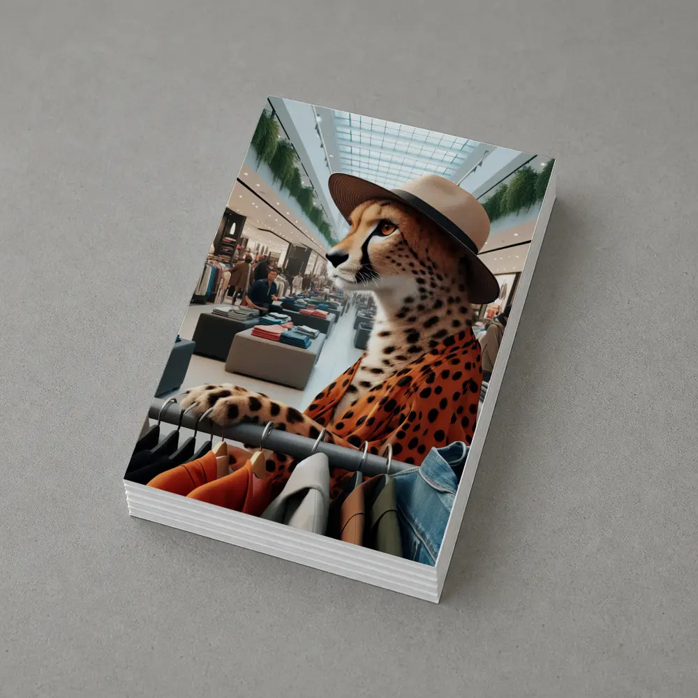 Cheetah Wearing Hat Shopping Fashion Store – Postcards