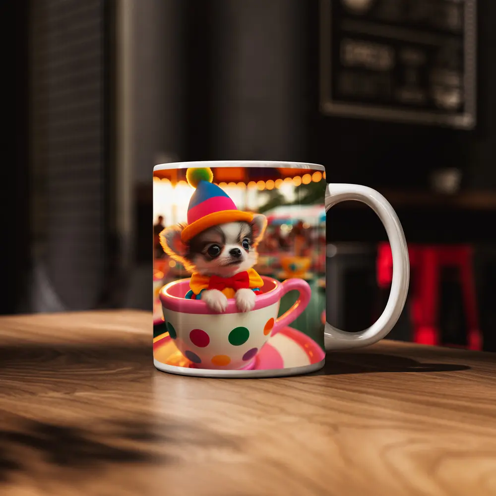 Chihuahua Puppy Clown Hat Teacup Carnival – Mugs