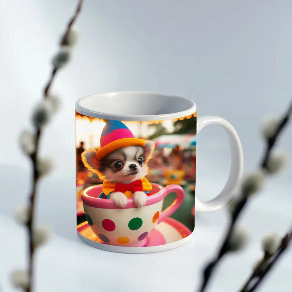 Chihuahua Puppy Clown Hat Teacup Carnival – Mugs