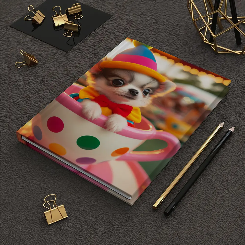 Chihuahua Puppy Clown Hat Teacup Carnival – Notebooks