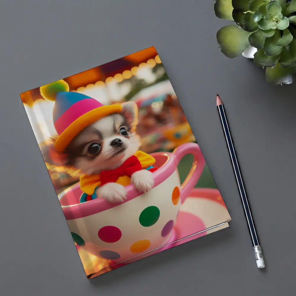 Chihuahua Puppy Clown Hat Teacup Carnival – Notebooks