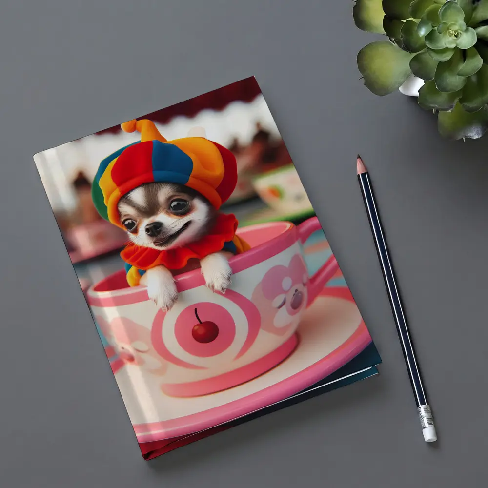 Chihuahua Clown Hat Teacup Carnival Ride – Notebooks