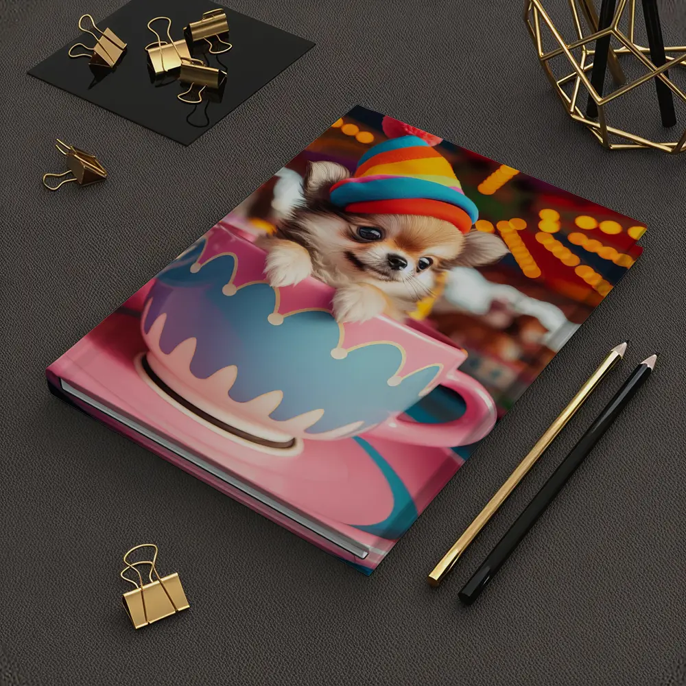 Chihuahua Puppy Teacup Ride Carnival Background – Notebooks
