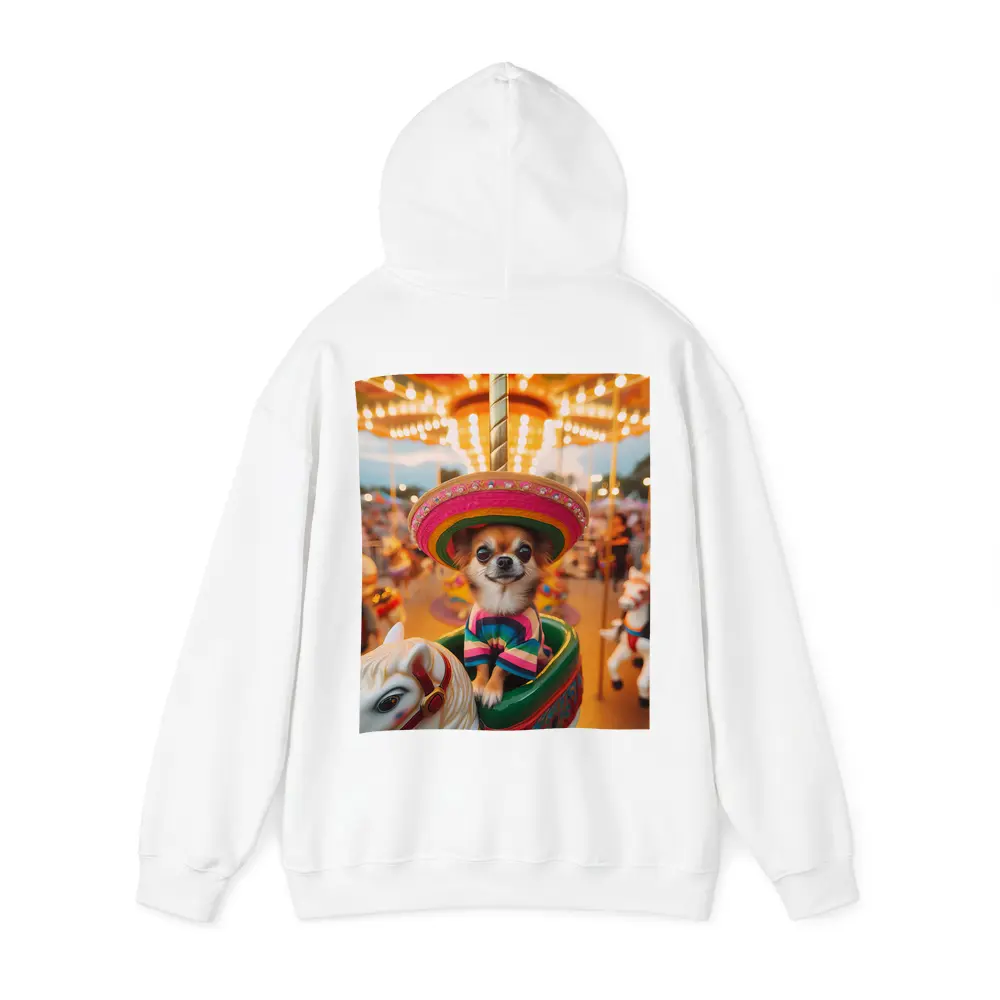 Chihuahua Sombrero Carousel Colorful Fair Background – Hoodies