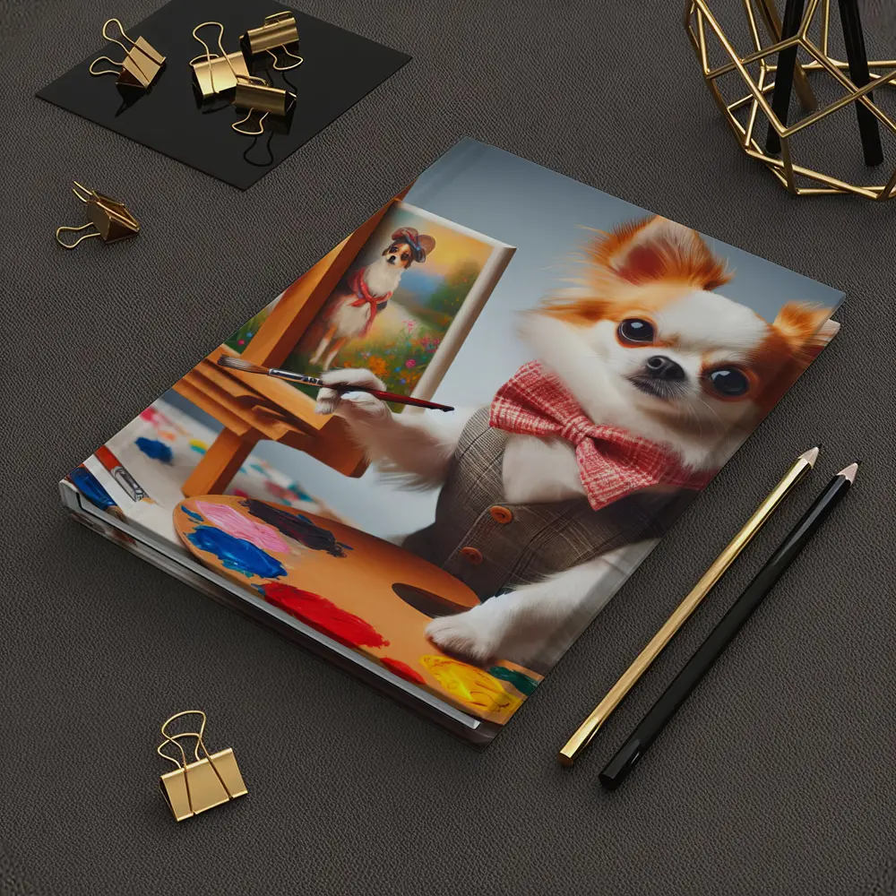 Chihuahua Artist Painting Portrait Bow Tie – Notebooks
