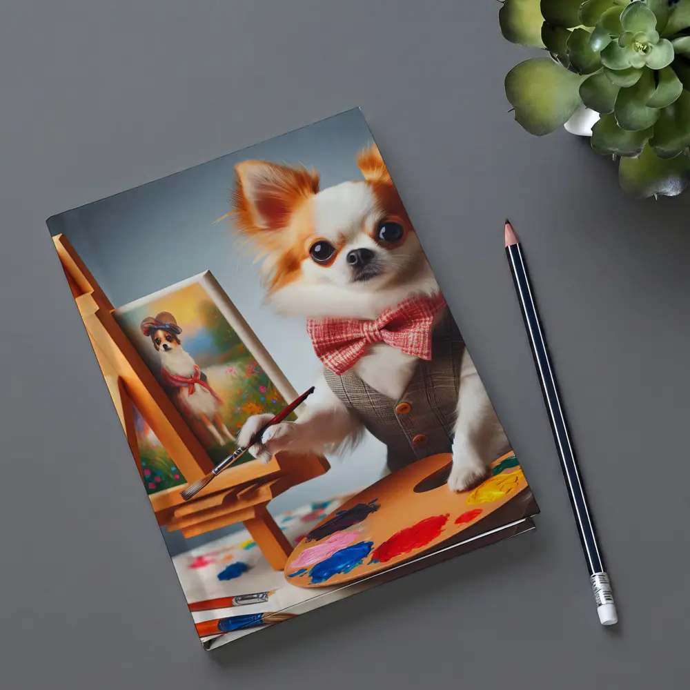 Chihuahua Artist Painting Portrait Bow Tie – Notebooks