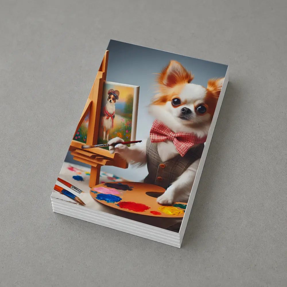 Chihuahua Artist Painting Portrait Bow Tie – Postcards
